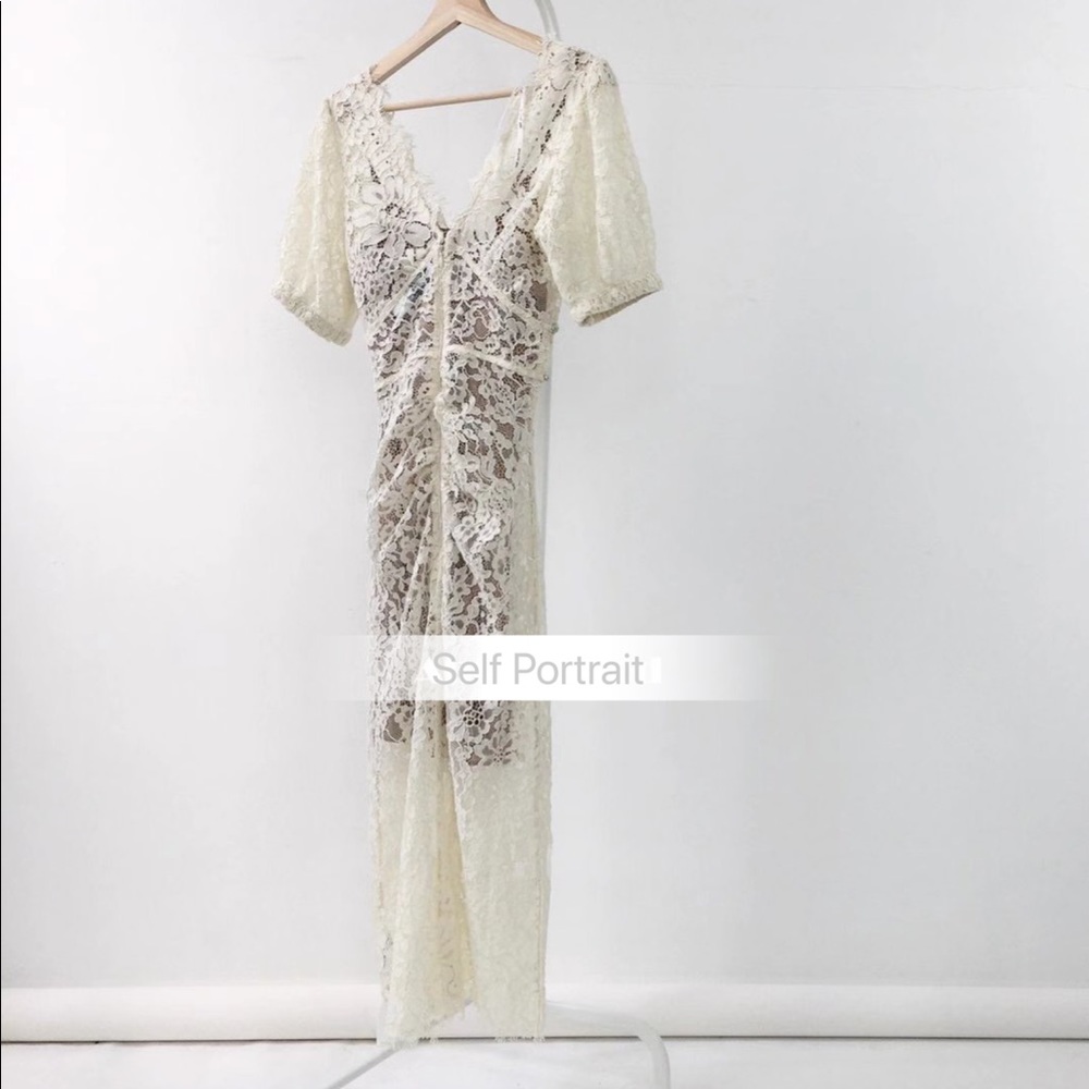Self Portrait Camellia dress crystal lace UK8 - Picture 6 of 16